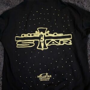 Hellstar Black T-Shirt with Gold Design